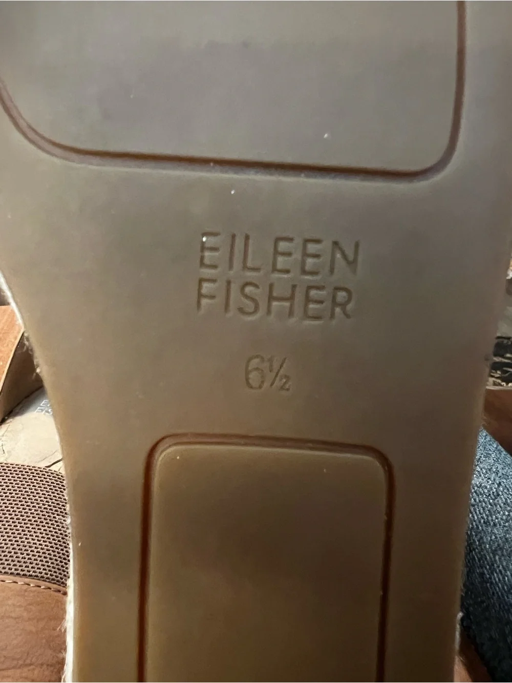 Eileen Fisher Women's 6.5  Lady-Nu d'Orsay Espadrille Shoe Tan Suede Jute Flats